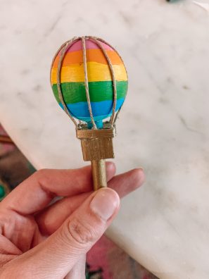 Cardboard rainbow hot balloon 