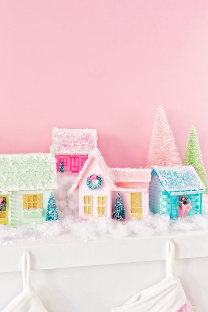 DIY Colorful Christmas Village