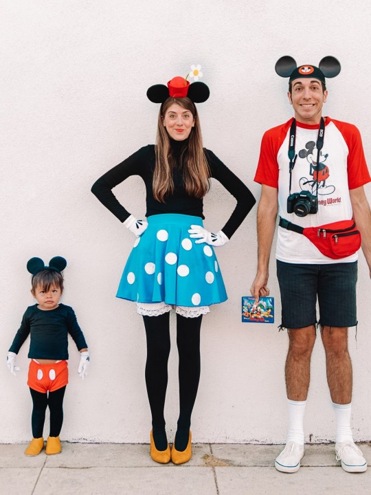 DIY Mickey + Minnie Mouse Family Costume