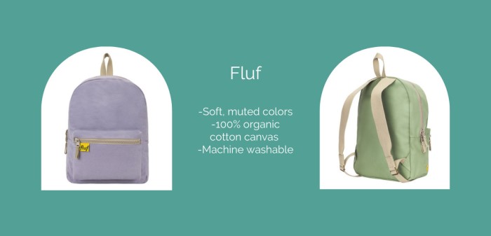 collage of Fluf backpacks