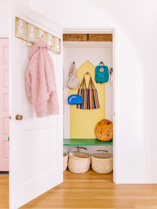 The Mindwelling: Our Colorful Entry Closet Makeover