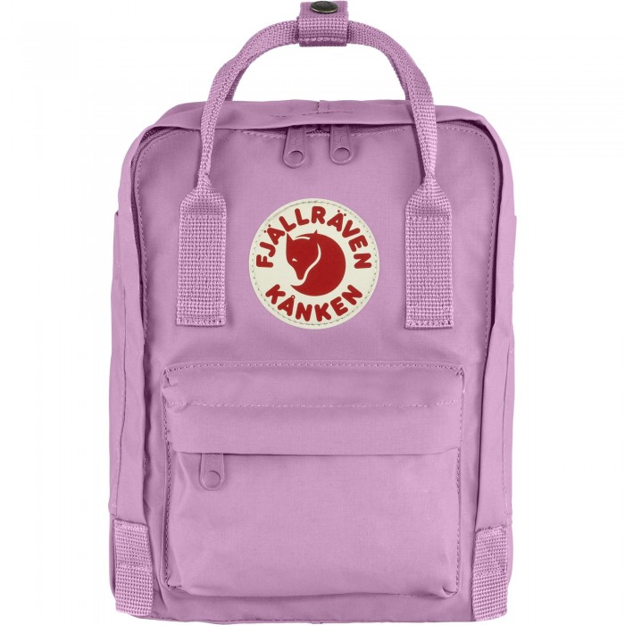 Mini purple backpack on white background
