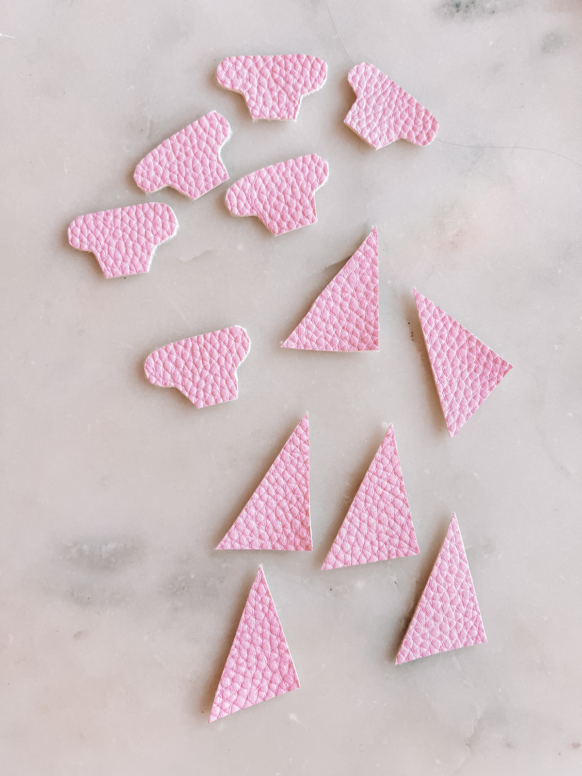 pink leather cut outs