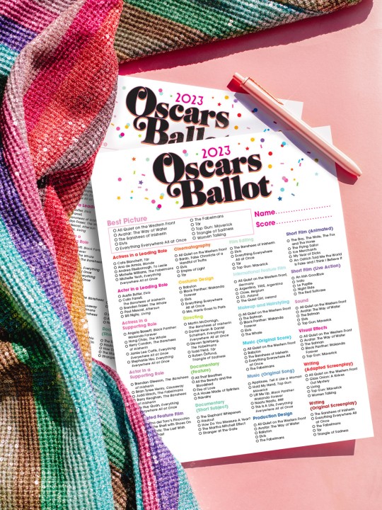 2023 Free Printable Oscar Ballot