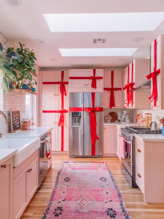 Kitchen Cabinets Wrapped like Presents