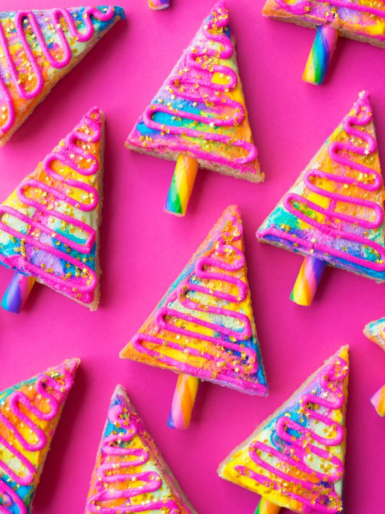 Colorful Christmas tree cookies